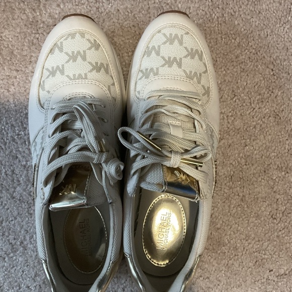 Michael Kors White Monogram Sneakers - Picture 6 of 7